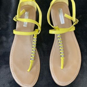 Ankle strap sandals.